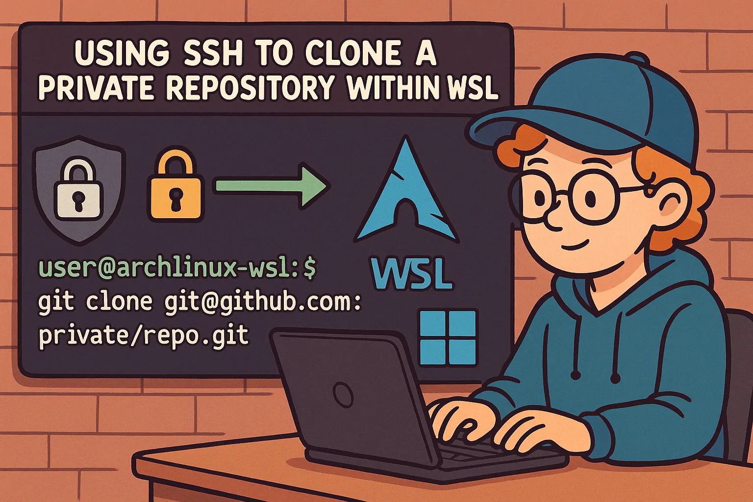 Learn how to set up SSH access in Arch Linux running on WSL to clone a private repository